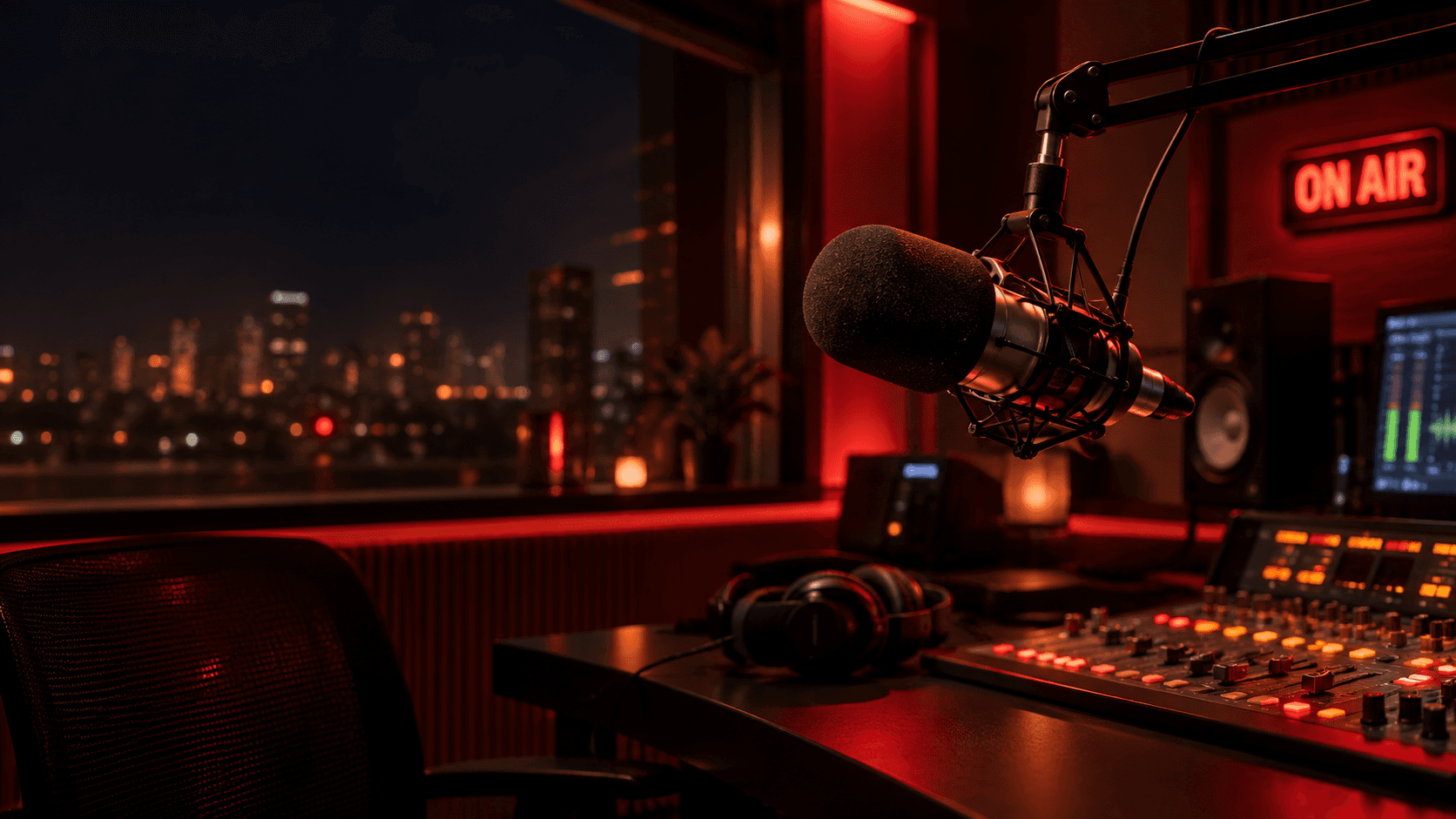 Radio advertising and broadcast studio
